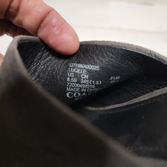 COACH LUCILLE SUEDE OPEN TOE BLOCK HEELS, SIZE 8.5 - Picture 6 of 9